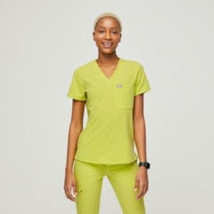 Figs Catarina One Pocket Scrub Top-Citrine S